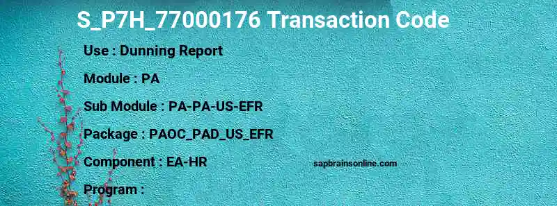 SAP S_P7H_77000176 transaction code