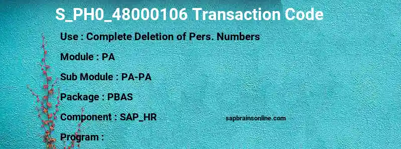 SAP S_PH0_48000106 transaction code