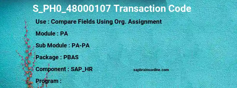 SAP S_PH0_48000107 transaction code