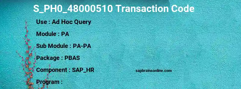 SAP S_PH0_48000510 transaction code