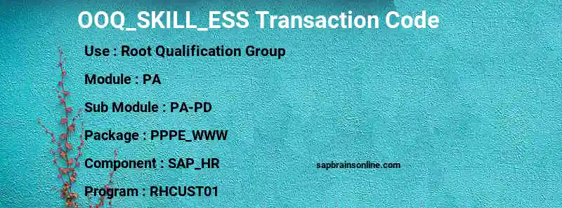 SAP OOQ_SKILL_ESS transaction code