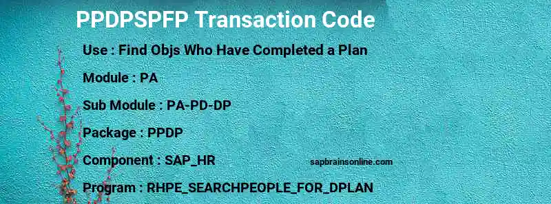 SAP PPDPSPFP transaction code