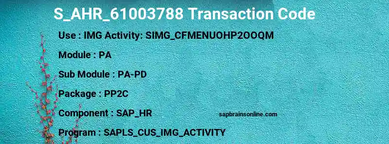 SAP S_AHR_61003788 transaction code