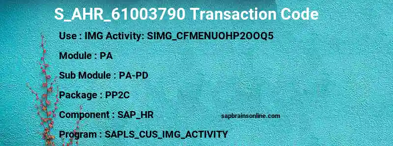 SAP S_AHR_61003790 transaction code