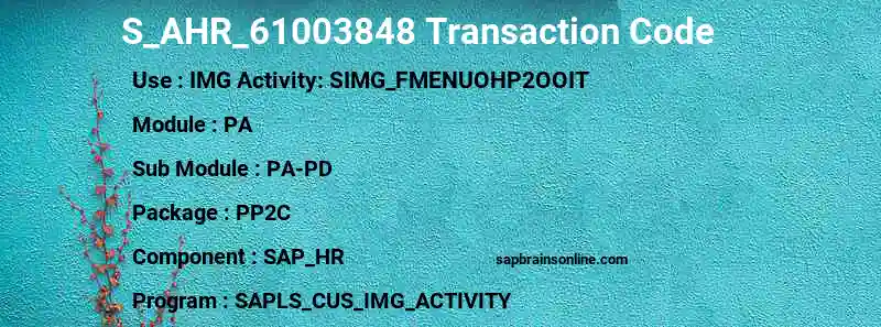 SAP S_AHR_61003848 transaction code