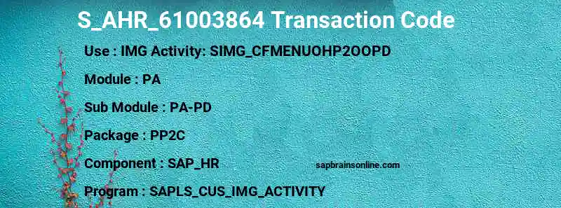 SAP S_AHR_61003864 transaction code