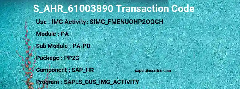SAP S_AHR_61003890 transaction code