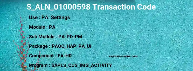 SAP S_ALN_01000598 transaction code