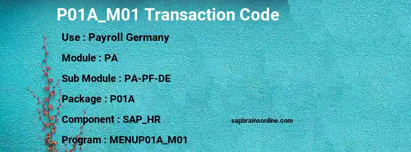 SAP P01A_M01 transaction code