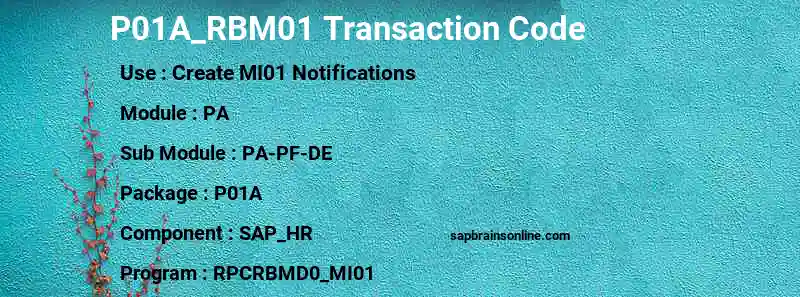 SAP P01A_RBM01 transaction code