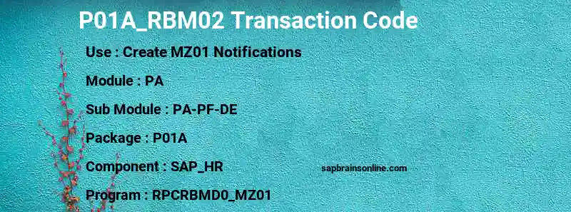 SAP P01A_RBM02 transaction code