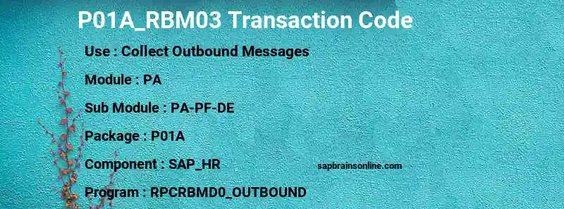 SAP P01A_RBM03 transaction code