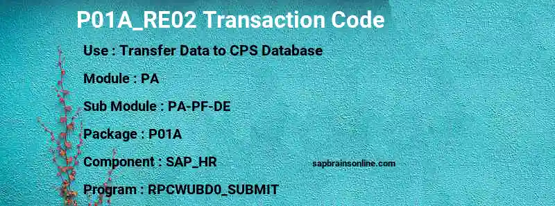 SAP P01A_RE02 transaction code