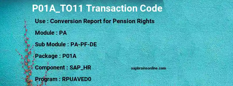 SAP P01A_TO11 transaction code