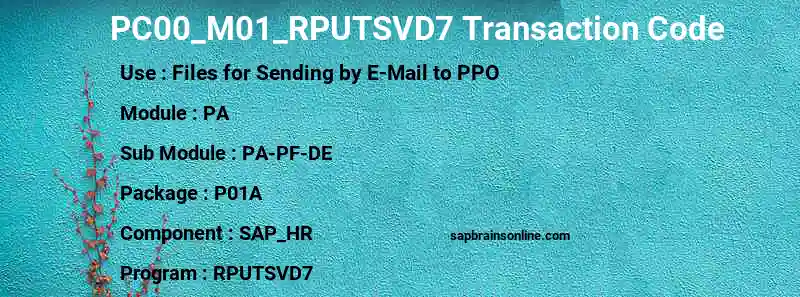 SAP PC00_M01_RPUTSVD7 transaction code