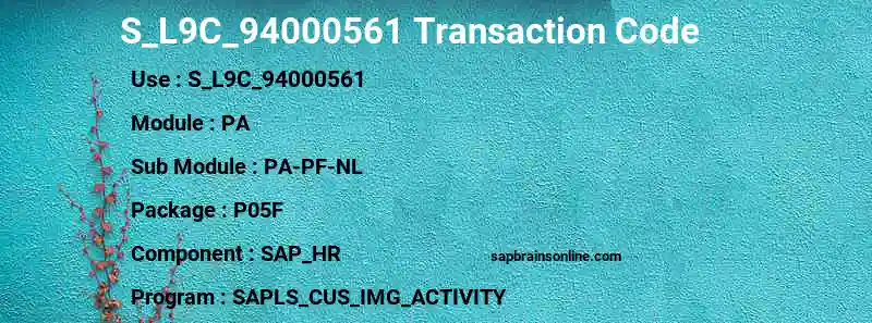 SAP S_L9C_94000561 transaction code