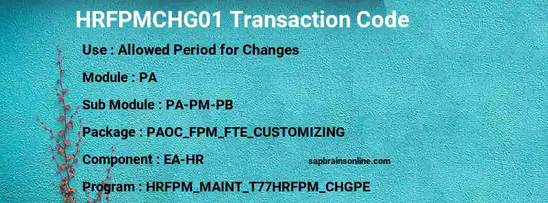 SAP HRFPMCHG01 transaction code