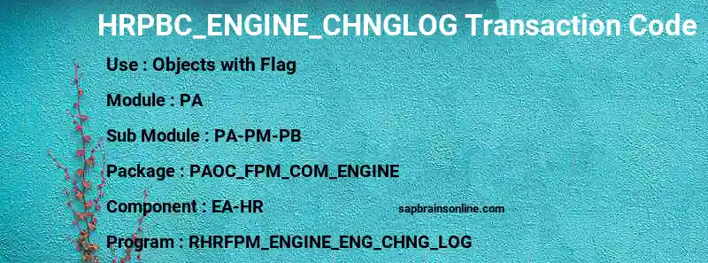SAP HRPBC_ENGINE_CHNGLOG transaction code