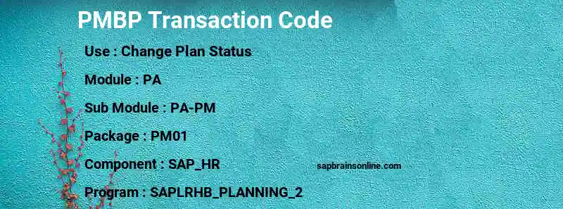 SAP PMBP transaction code