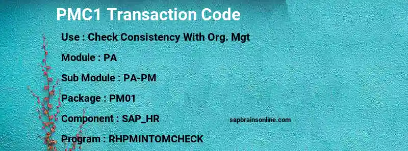 SAP PMC1 transaction code