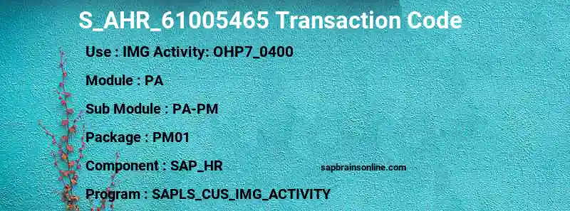 SAP S_AHR_61005465 transaction code