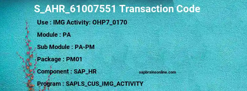 SAP S_AHR_61007551 transaction code