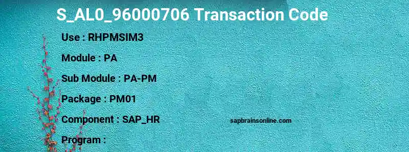 SAP S_AL0_96000706 transaction code
