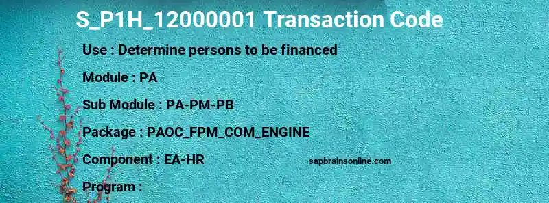 SAP S_P1H_12000001 transaction code