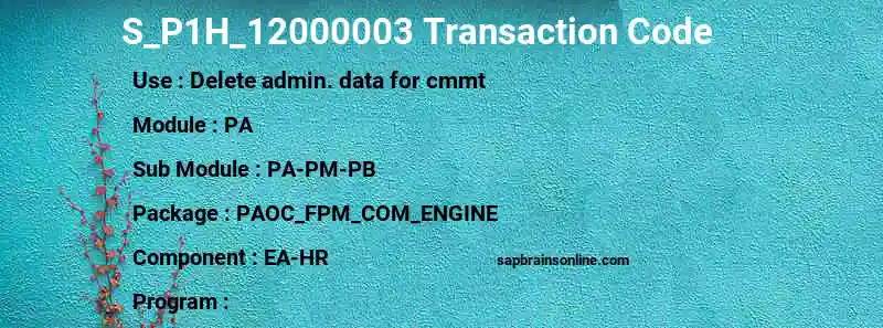 SAP S_P1H_12000003 transaction code