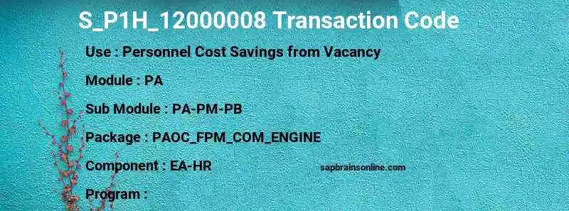 SAP S_P1H_12000008 transaction code