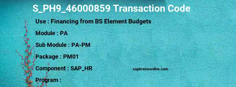 SAP S_PH9_46000859 transaction code