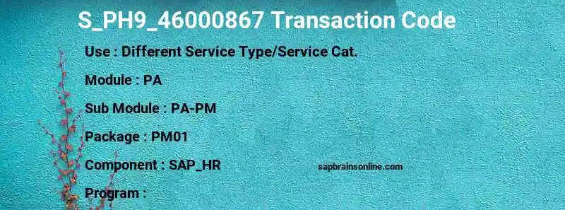 SAP S_PH9_46000867 transaction code