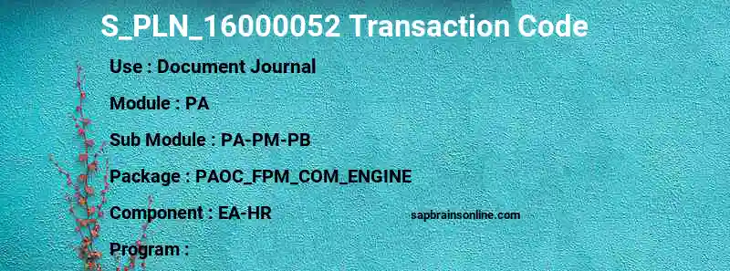 SAP S_PLN_16000052 transaction code