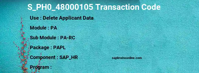 SAP S_PH0_48000105 transaction code