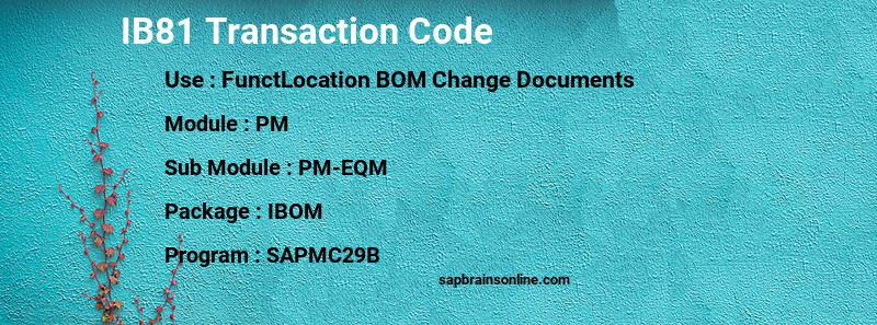 SAP IB81 transaction code