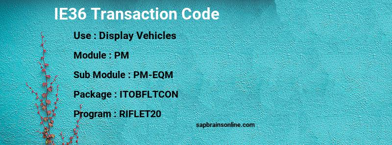 SAP IE36 transaction code