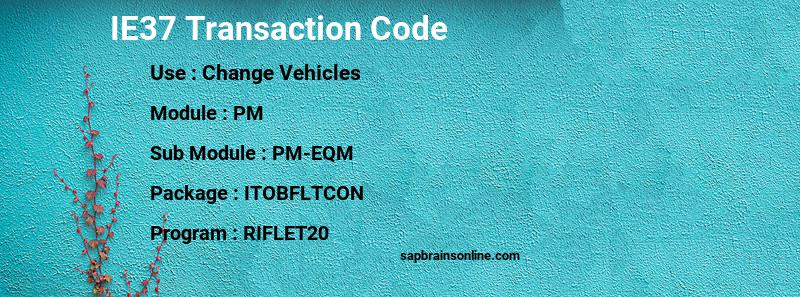 SAP IE37 transaction code