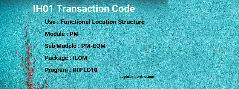 SAP IH01 transaction code