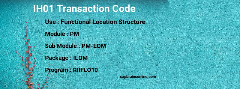 SAP IH01 transaction code