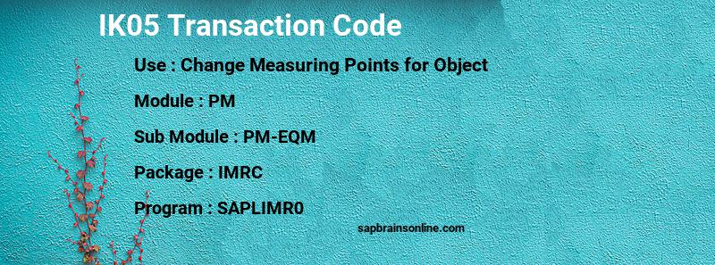 SAP IK05 transaction code