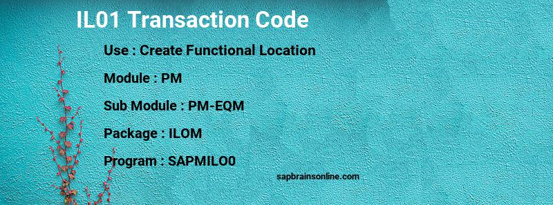 SAP IL01 transaction code