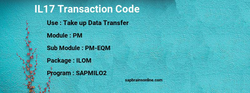 SAP IL17 transaction code