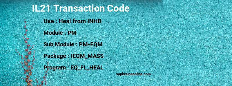 SAP IL21 transaction code