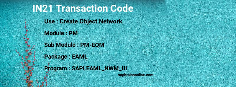 SAP IN21 transaction code