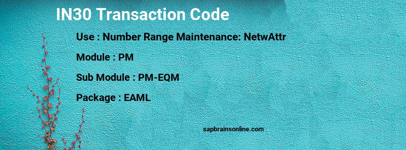 SAP IN30 transaction code