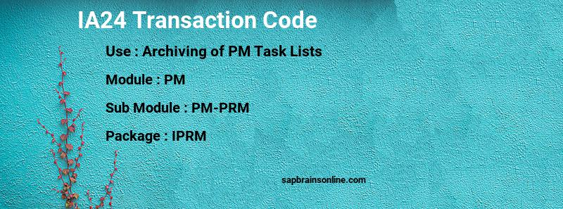 SAP IA24 transaction code
