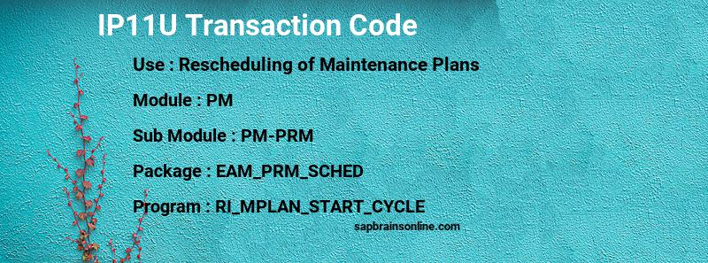 SAP IP11U transaction code