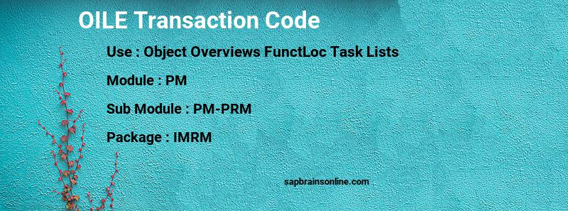 SAP OILE transaction code