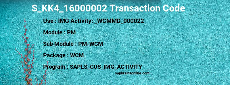 SAP S_KK4_16000002 transaction code