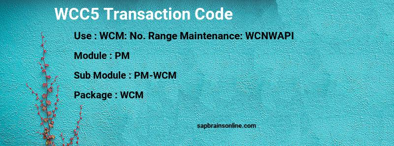 SAP WCC5 transaction code